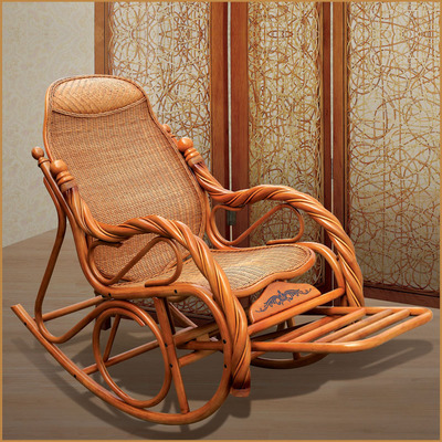 藤搖椅 成人搖搖椅午休躺椅休閑陽臺藤椅老人逍遙椅懶人躺椅0018A