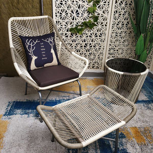 創(chuàng)意戶(hù)外陽(yáng)臺(tái)藤椅茶幾三件套花園庭院藤編桌椅室內(nèi)外休閑沙發(fā)椅